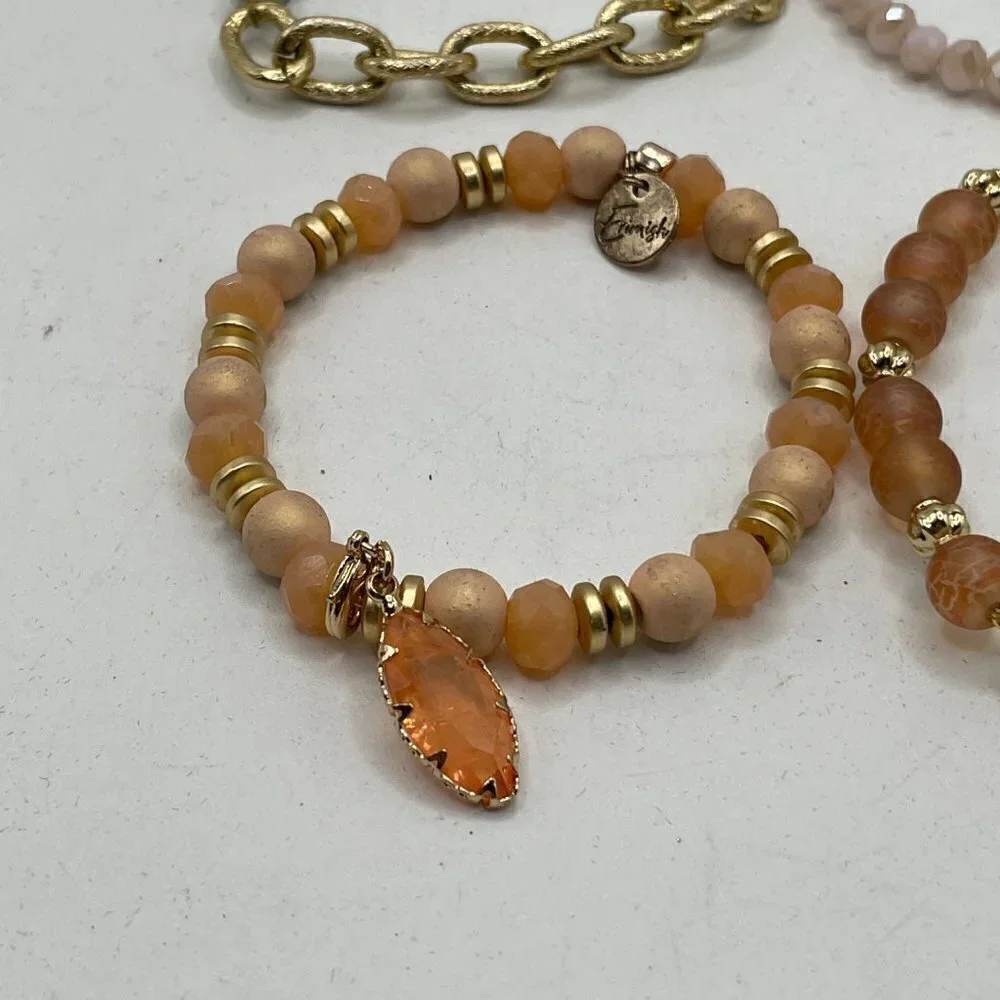 Erimish Beaded Stretch Bracelets Set of Four Multicolor OS One Size